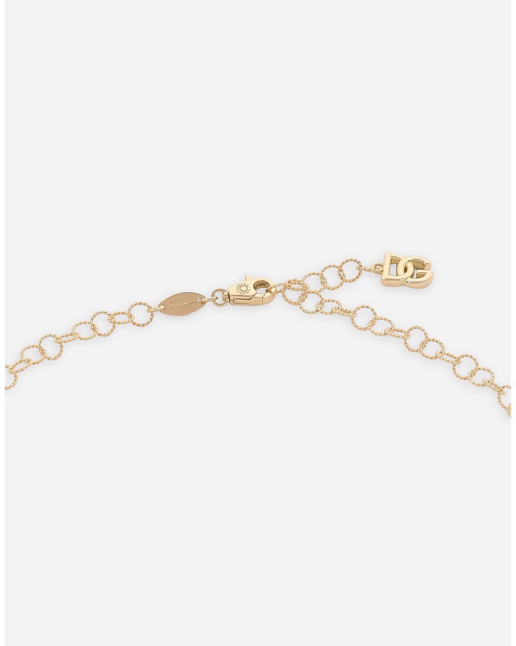 Dolce & Gabbana Natural Lettering Chain Necklacetwisted Wire