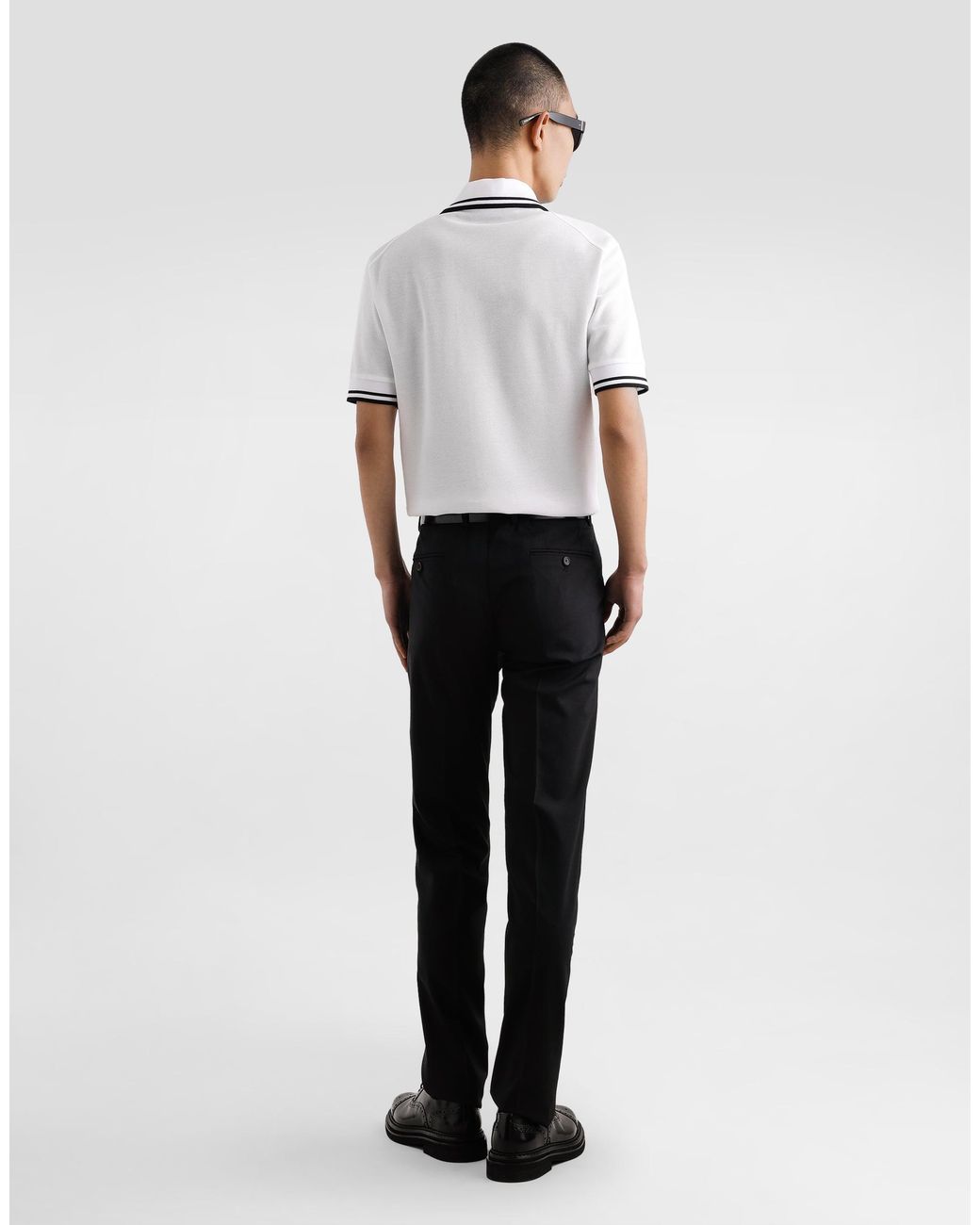 Dolce & Gabbana White Piqué Polo Shirt for men