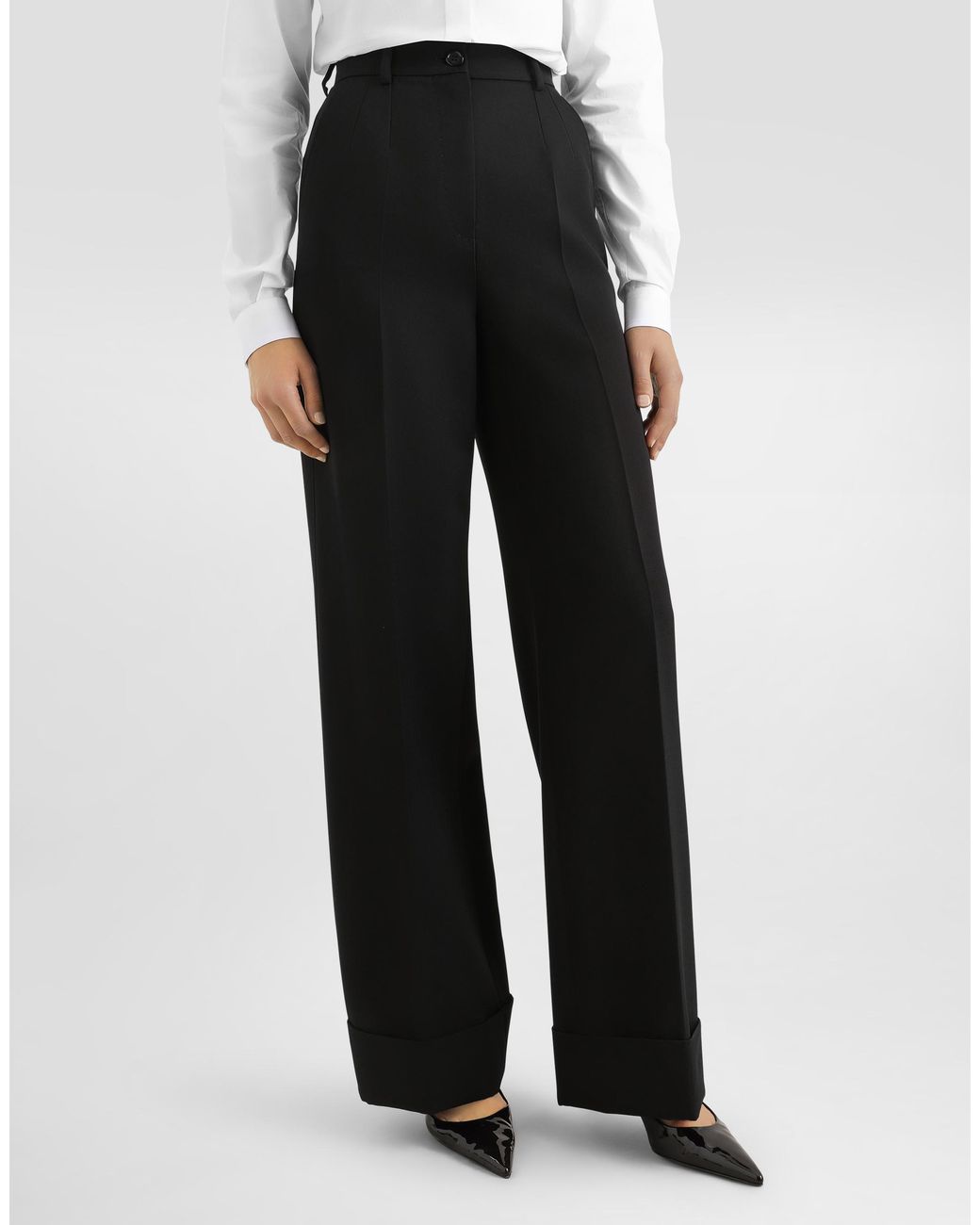 Dolce & Gabbana Black Wool Gabardine Trousers