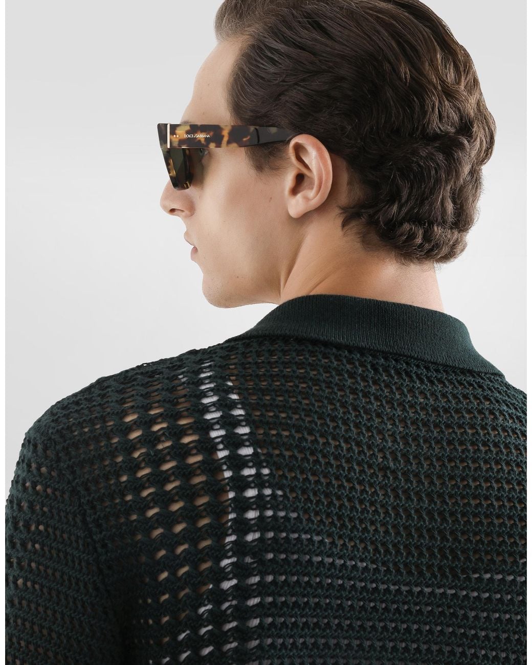 Dolce & Gabbana Black Wool Polo Shirt for men
