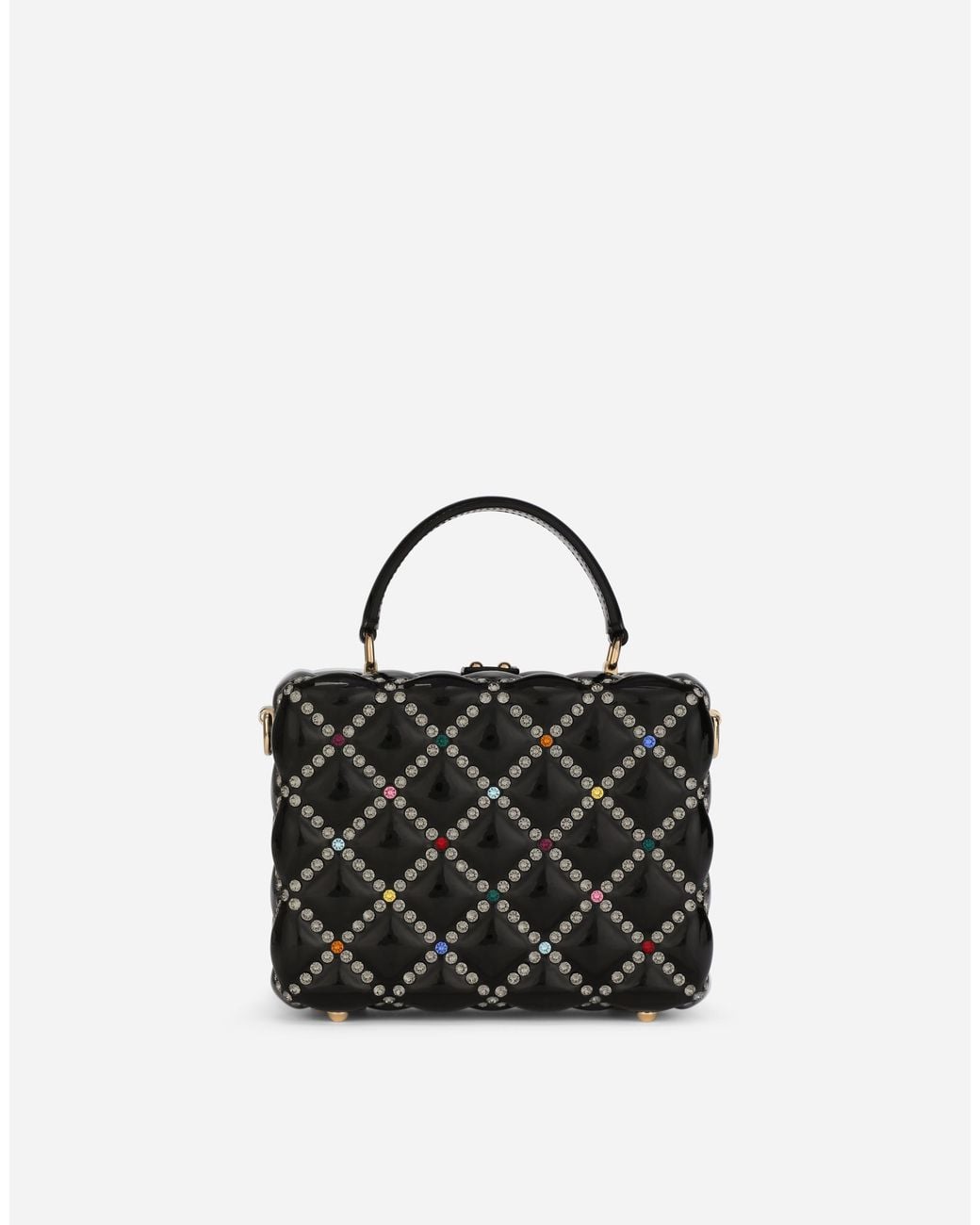 Dolce & Gabbana Black Resin Dolce Box Bag With Rhinestones