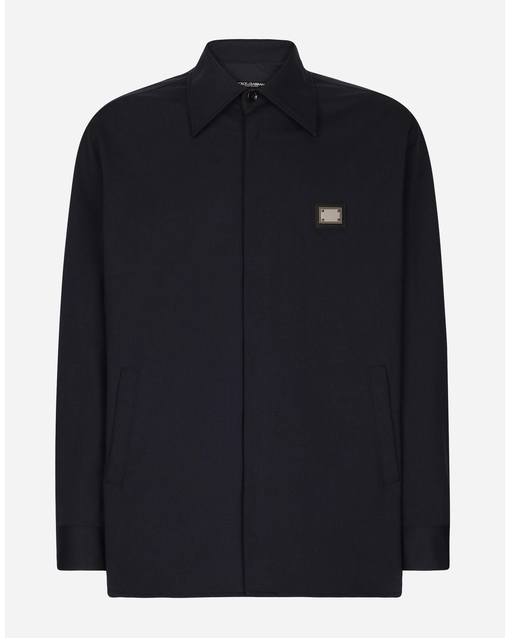 Dolce & Gabbana Blue Technical Fabric Shirt With Tag for men