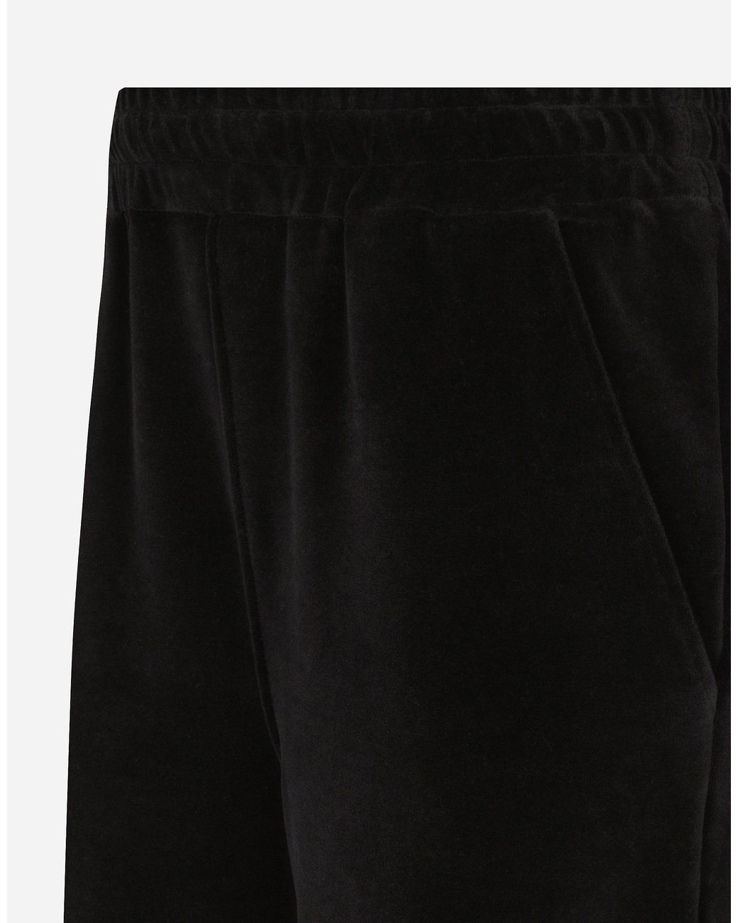 Dolce & Gabbana Black Cotton Chenille Jogging Pants With Dg Logo