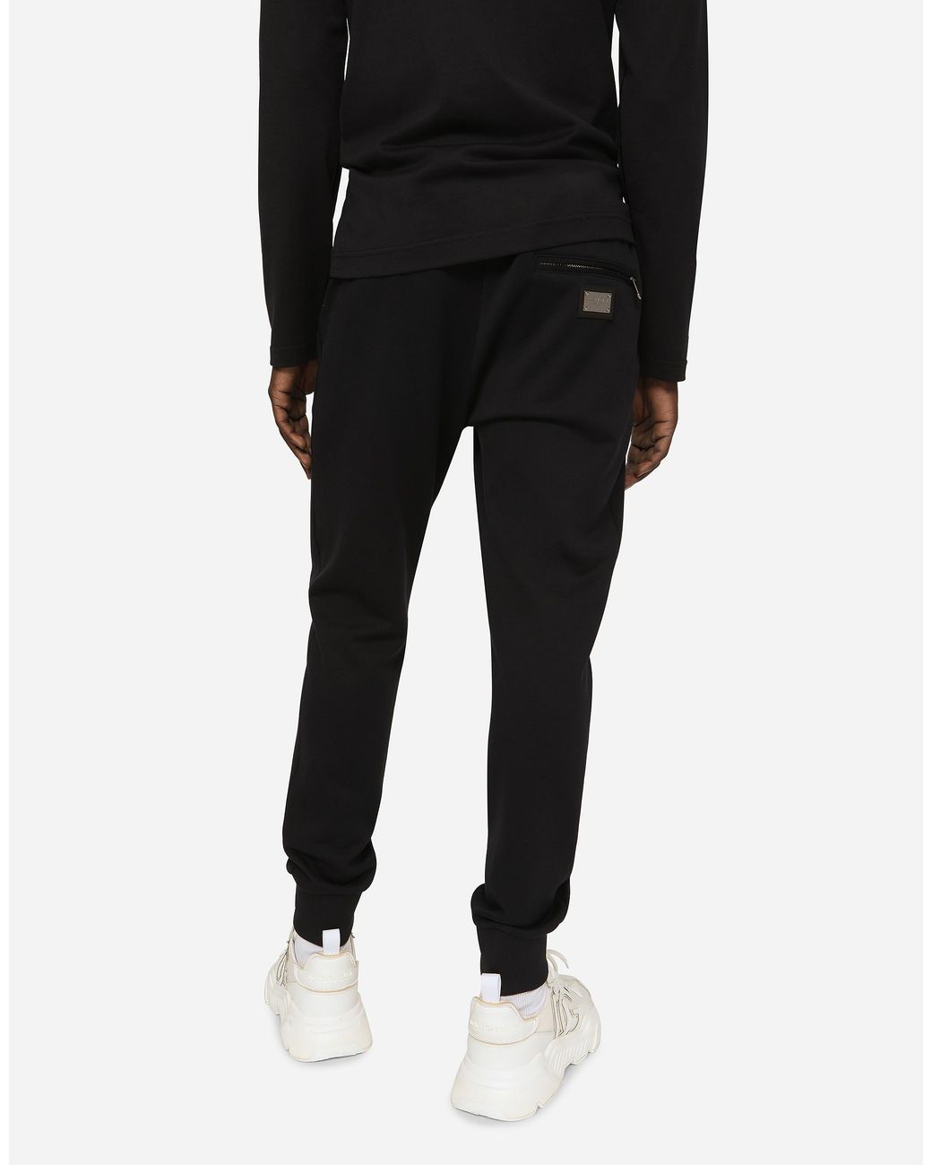 Dolce & Gabbana Jogginghose Aus Jersey Mit Logoplakette in Black für Herren