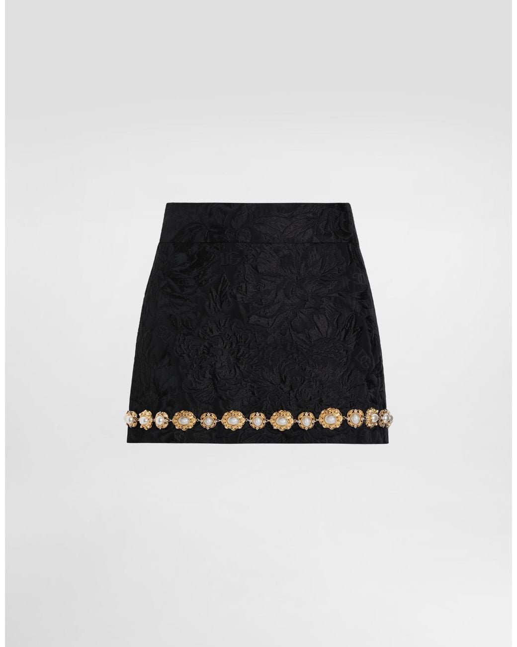 Dolce & Gabbana Black Brocade Miniskirt
