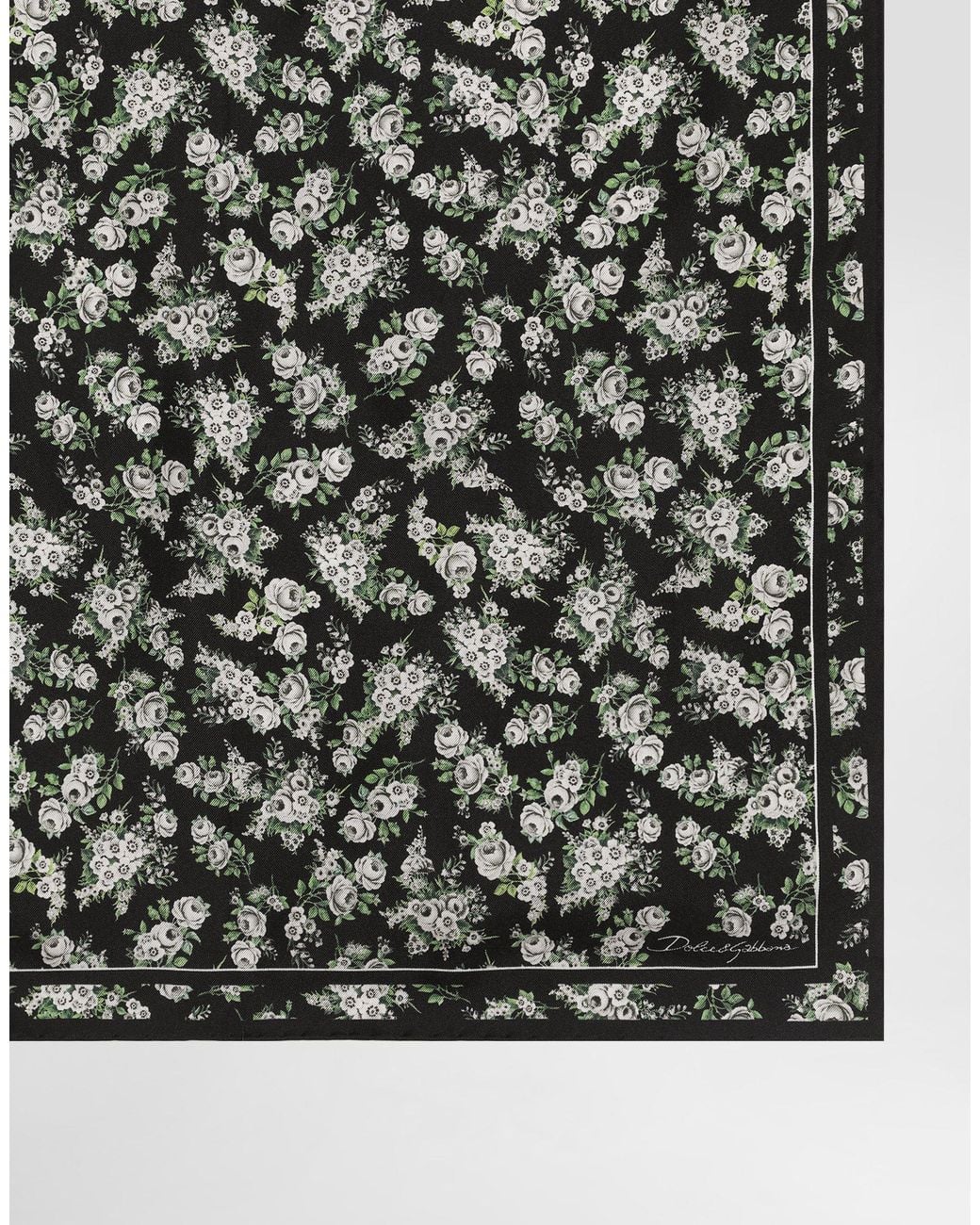 Dolce & Gabbana 50X50 Small Flower Bouquet-Print Silk Twill Scarf in ...