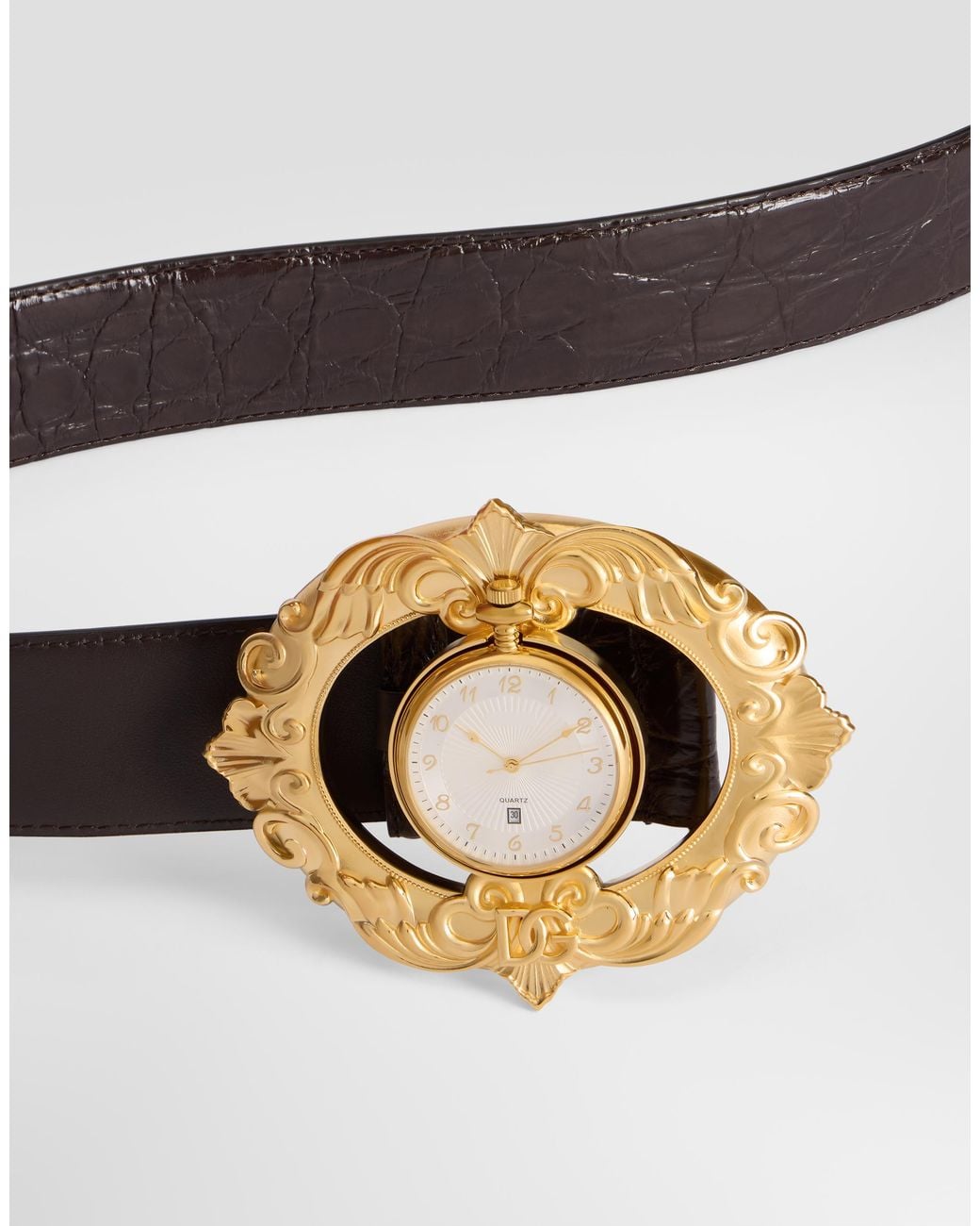 Dolce & Gabbana Brown Caiman Belt for men