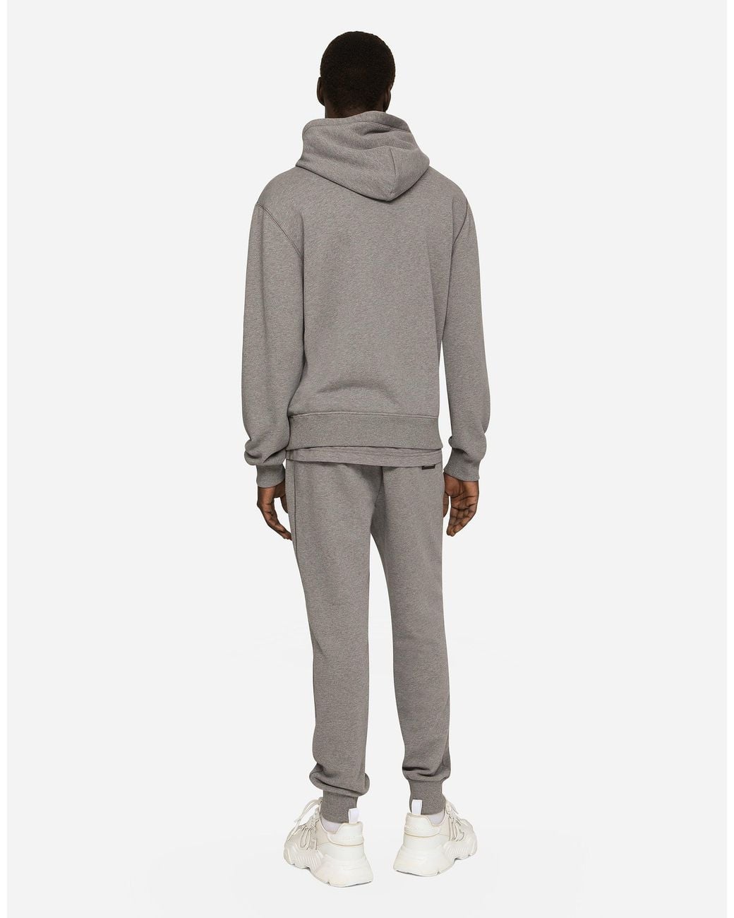 Dolce & Gabbana Gray Jersey Jogging Pants With Branded Tag for men