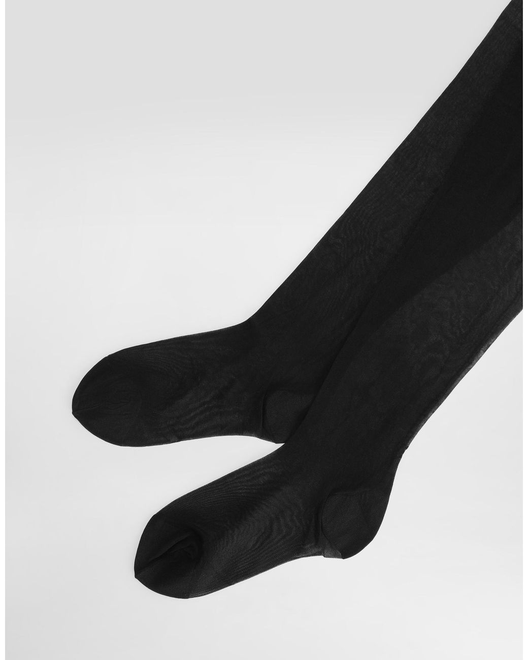 Dolce & Gabbana Black Nylon Tights With Jacquard Dg Logo