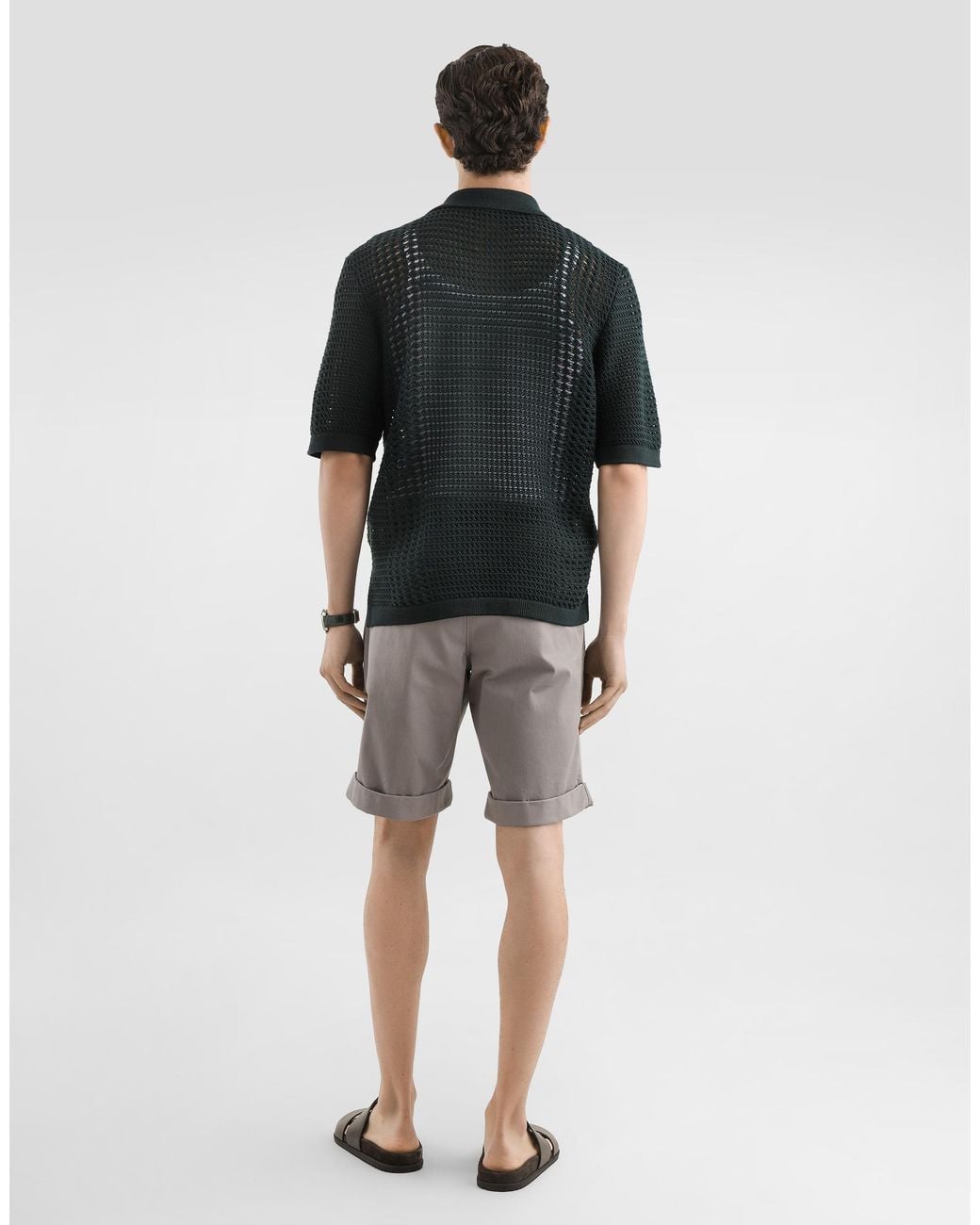 Dolce & Gabbana Black Wool Polo Shirt for men