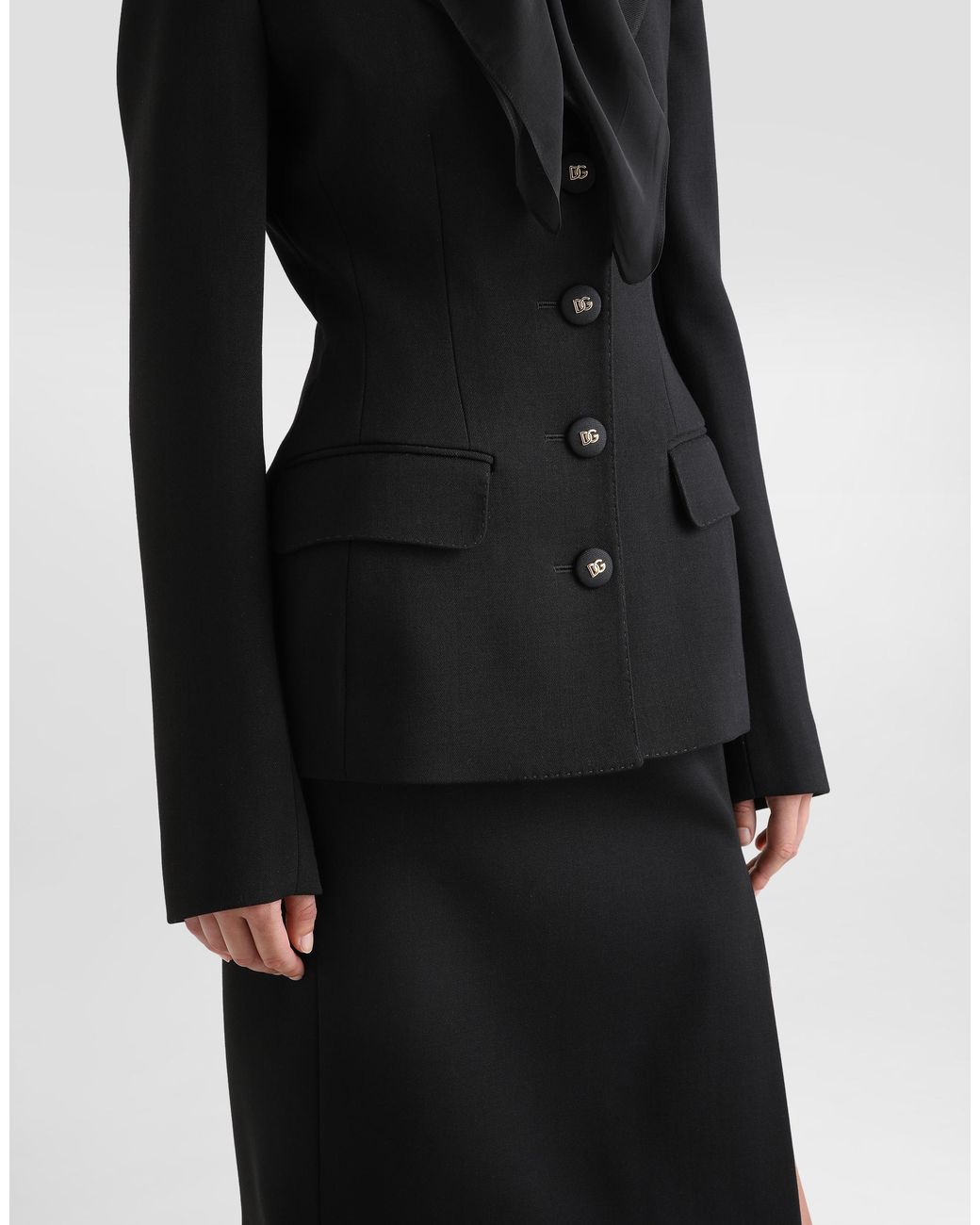 Dolce & Gabbana Black Single-Breasted Wool Dolce Jacket