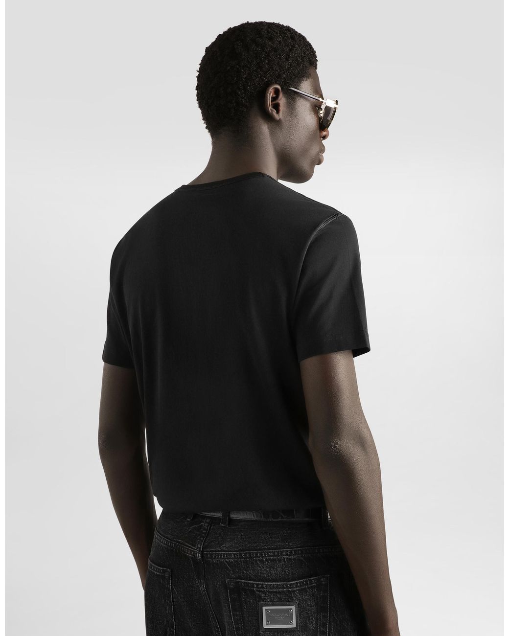Dolce & Gabbana Black T-Shirt With Heraldic Patch for men