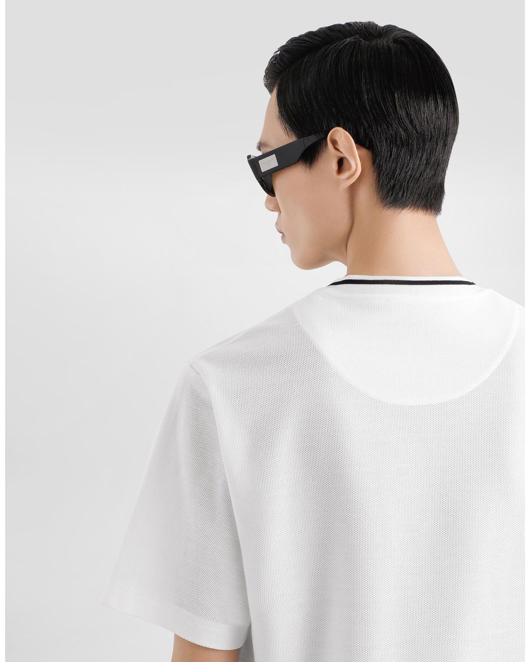 Dolce & Gabbana White Cotton Piqué T-Shirt for men
