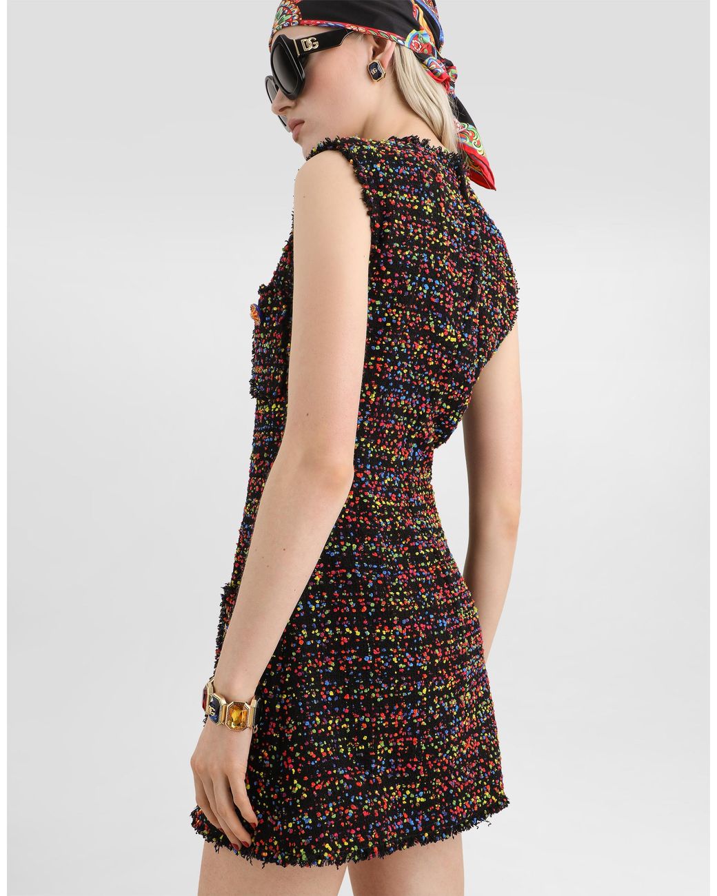 Dolce & Gabbana Black Tweed Dress