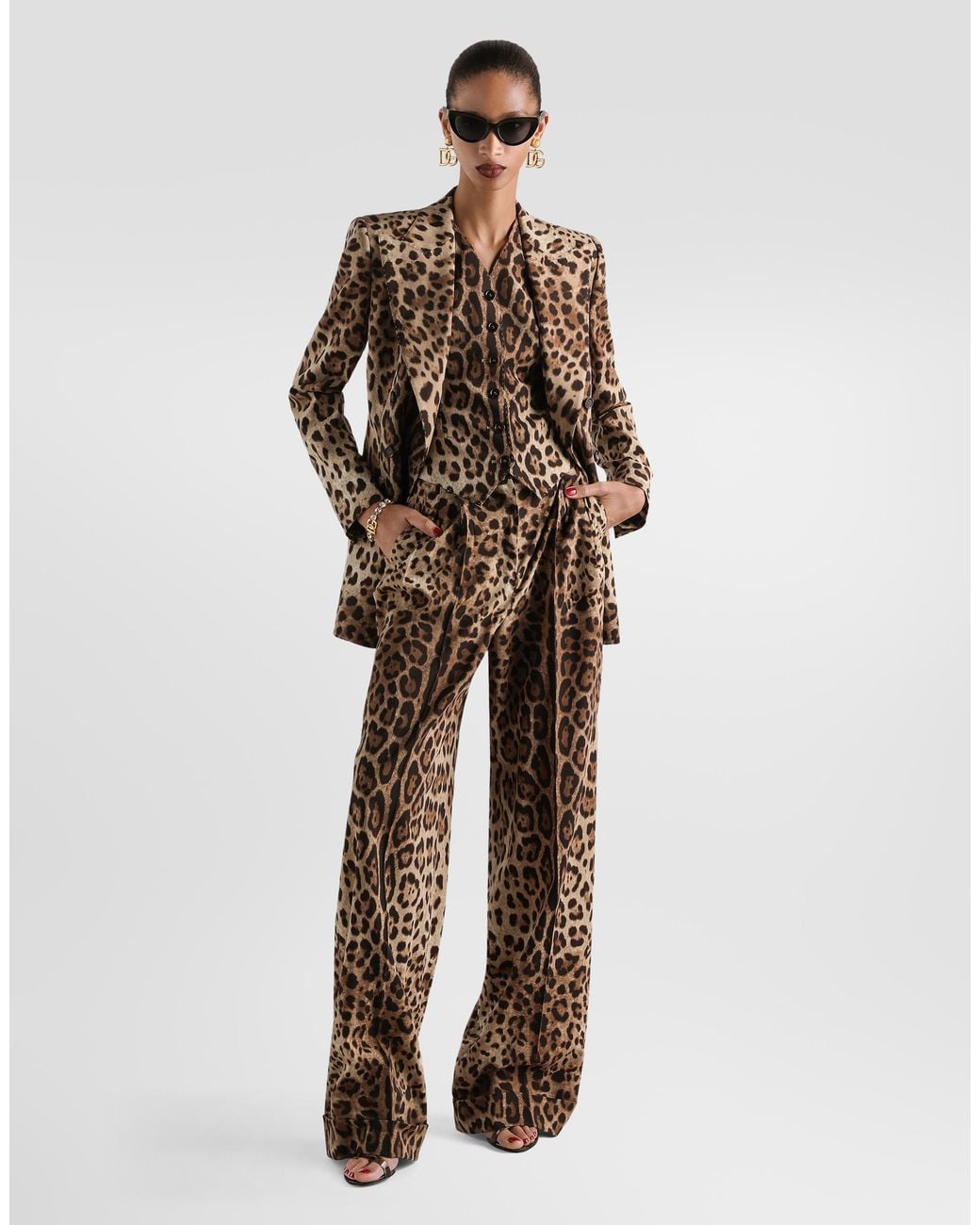Dolce & Gabbana Brown Turlington Leo- Wool Double-Breasted Jacket