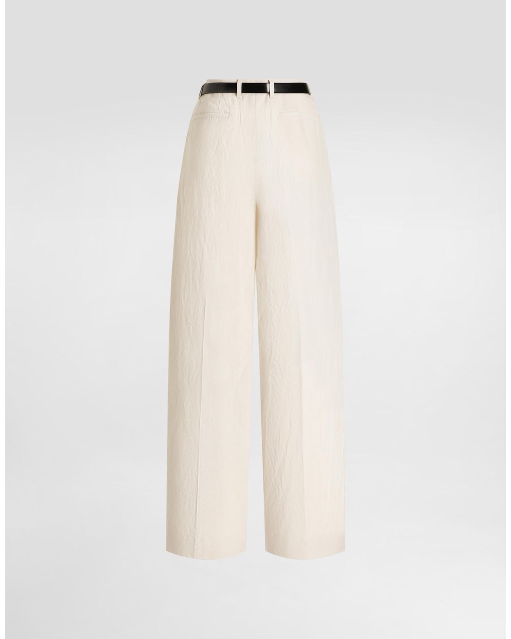 Dolce & Gabbana White Rustic Cotton And Linen Canvas Trousers