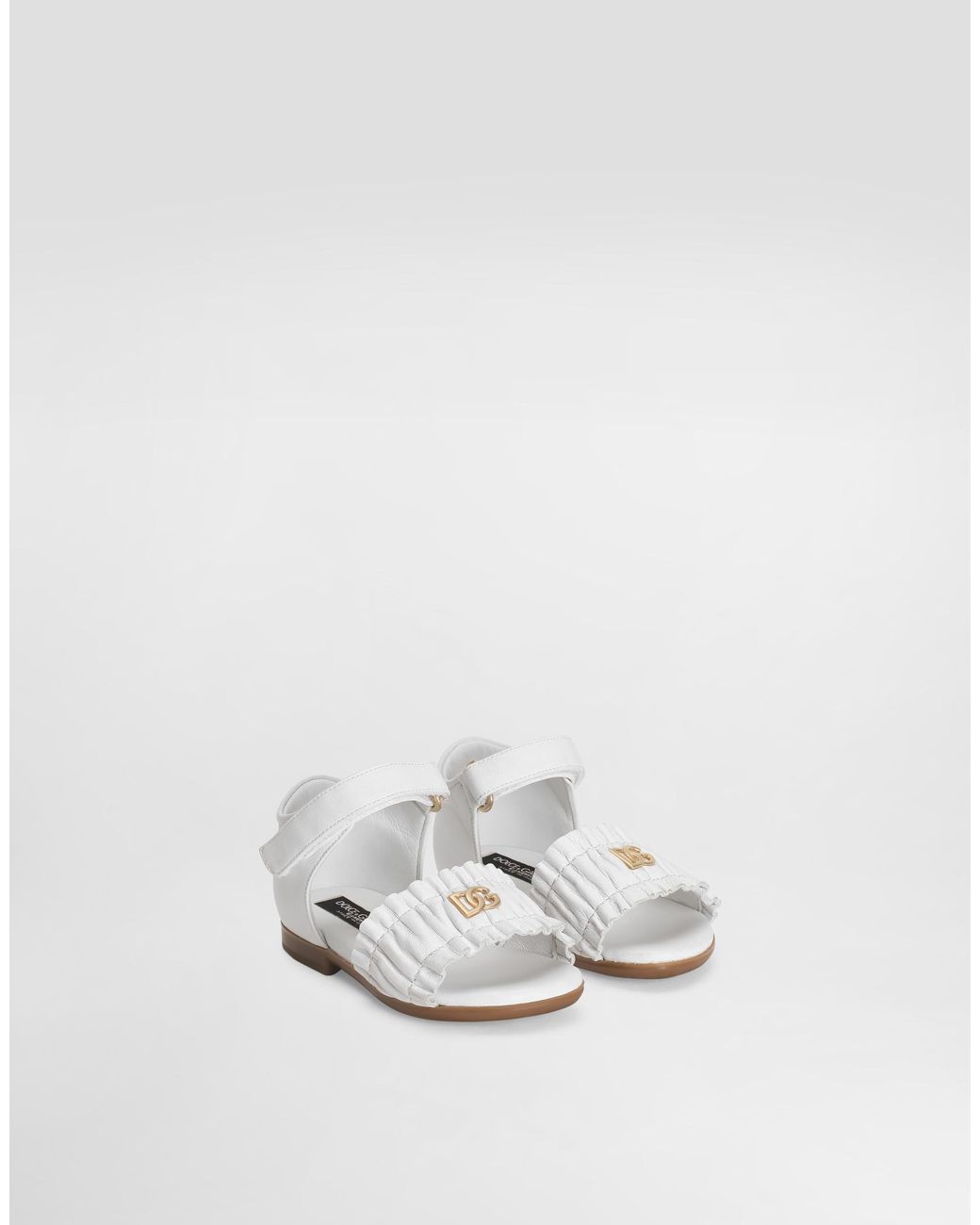 Dolce & Gabbana White Nappa Leather Sandals