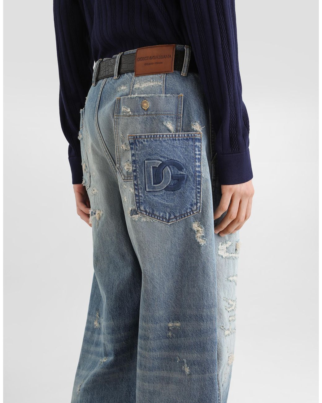 Dolce & Gabbana Blue Denim Trousers for men