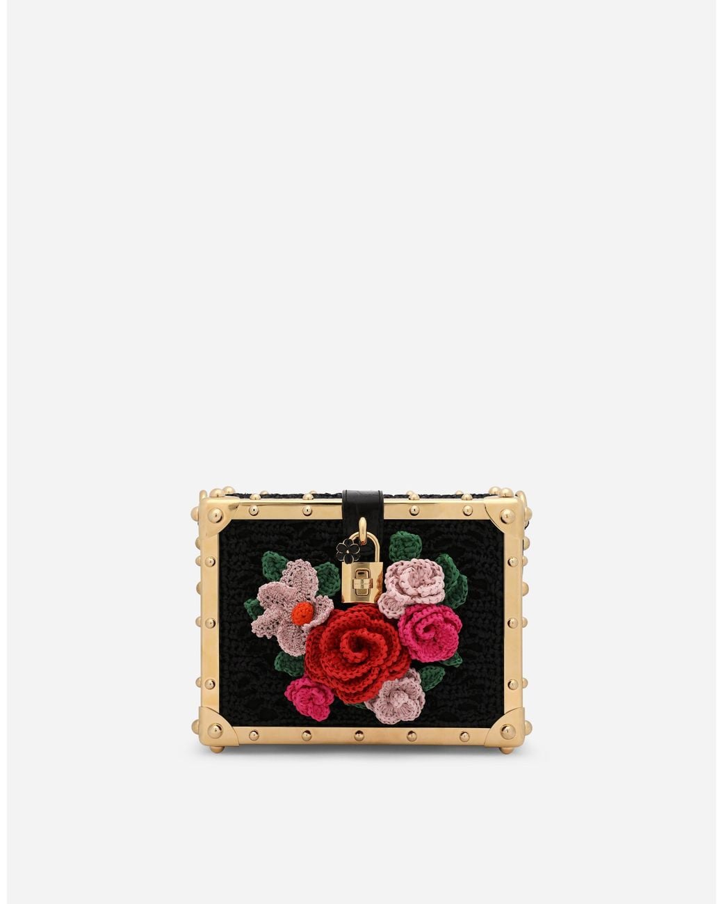 Dolce & Gabbana Red Raffia Crochet Dolce Box Bag