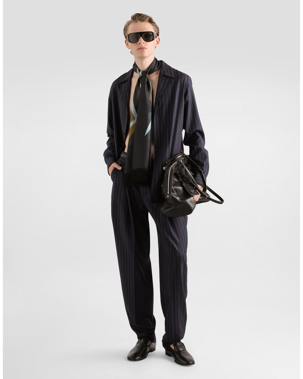 Dolce & Gabbana Pinstripe Virgin Wool Trousers in Blue für Herren