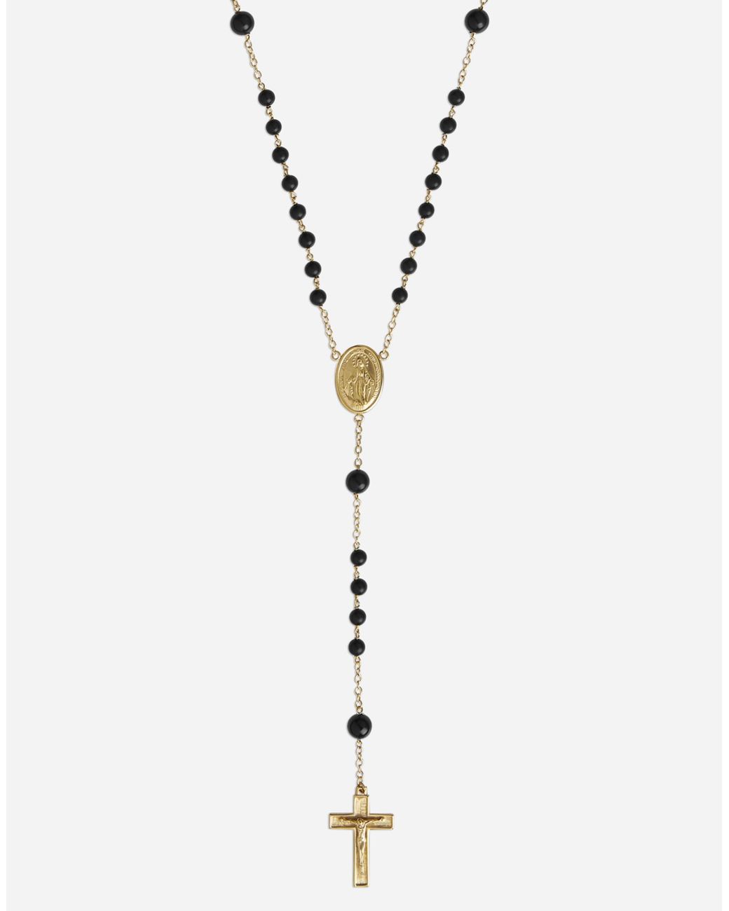 Dolce & Gabbana Metallic Sicily Rosary Necklace 18-Carat And Jades for men