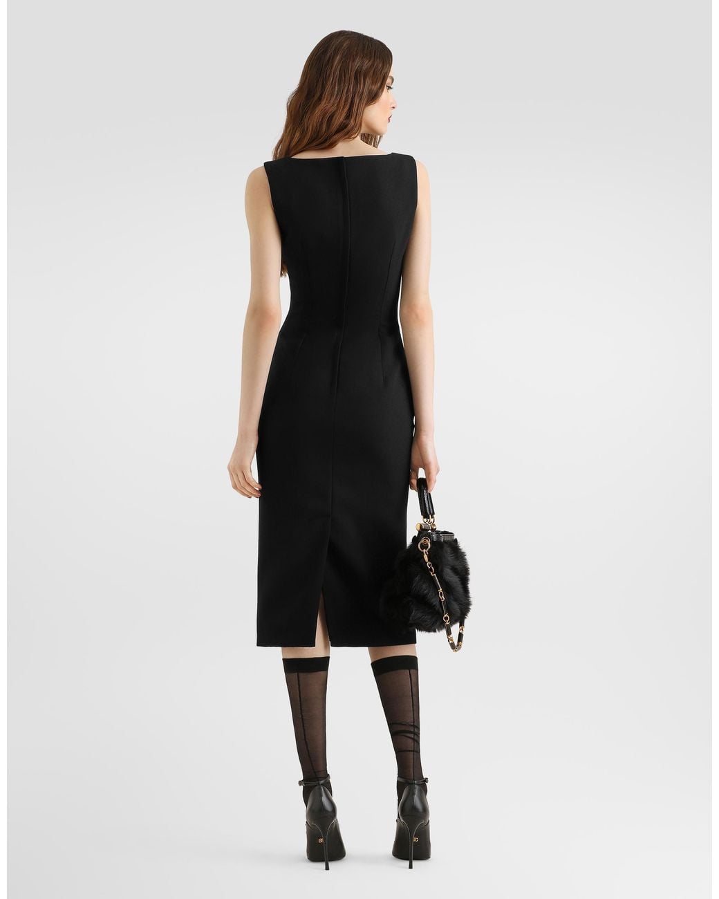 Dolce & Gabbana Black Double Wool Crêpe Dress