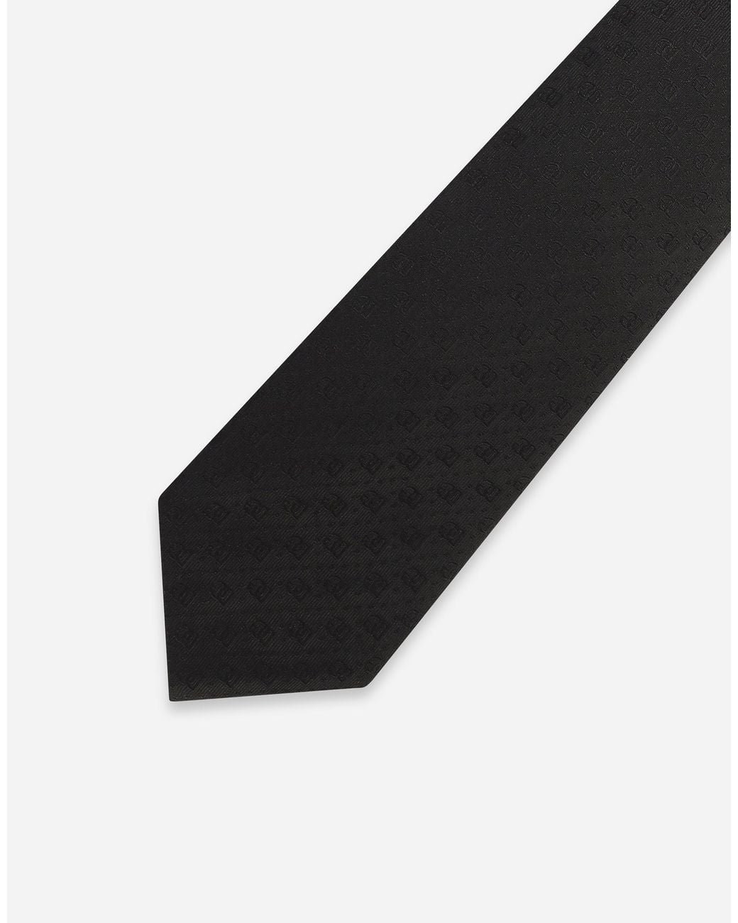 Dolce & Gabbana White 8-Cm Silk Jacquard Blade Tie With Dg Logo for men