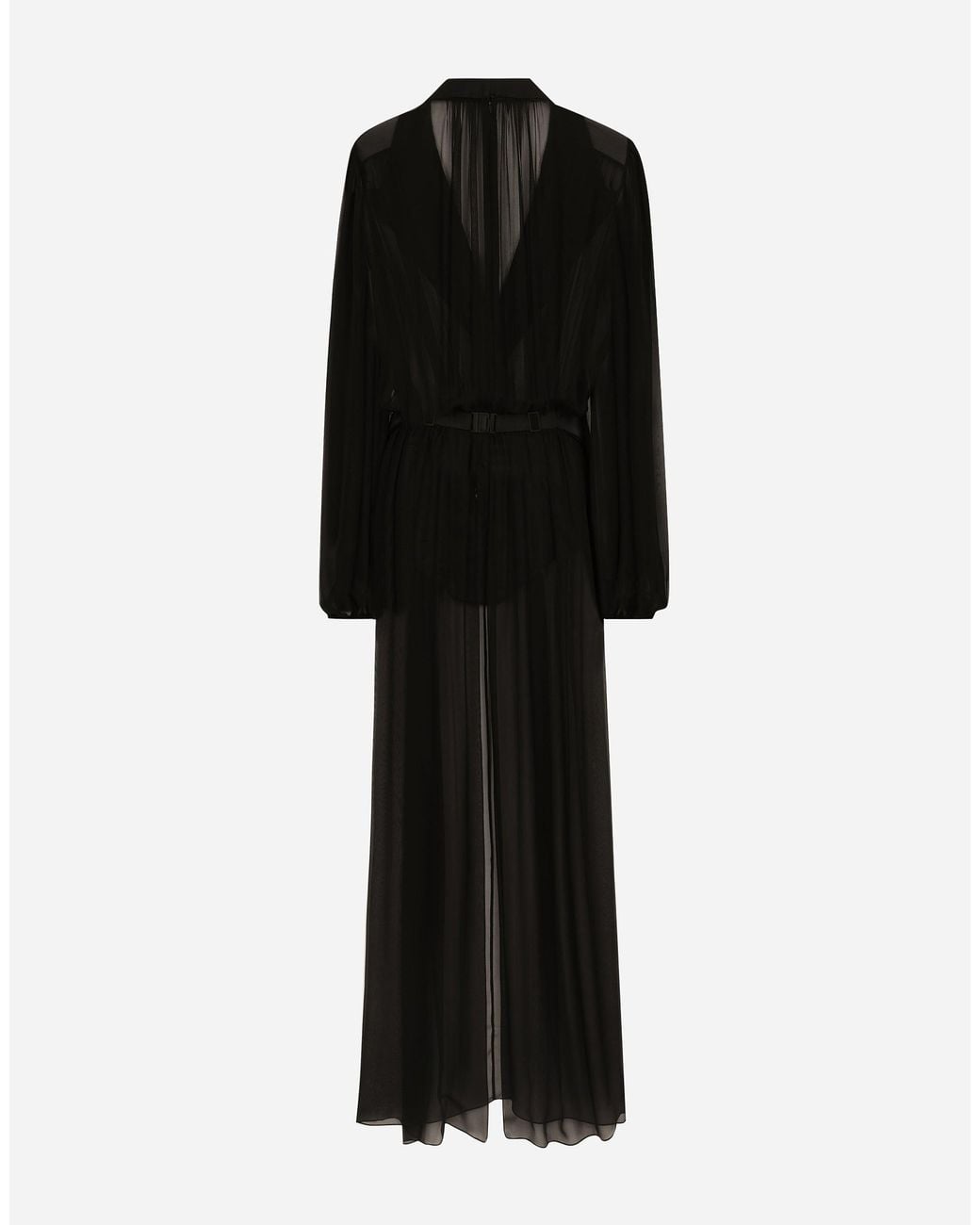Dolce & Gabbana Black Silk Chiffon Tuxedo Evening Gown