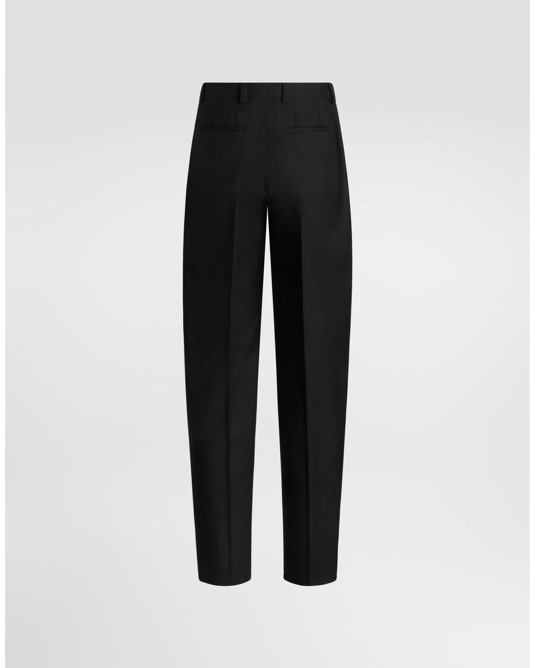 Dolce & Gabbana Black Wool Gabardine Trousers for men