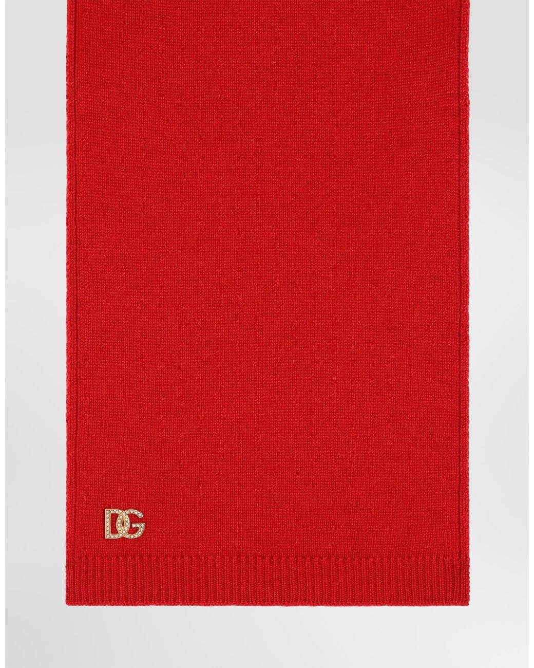 Dolce & Gabbana Red Virgin Wool Scarf