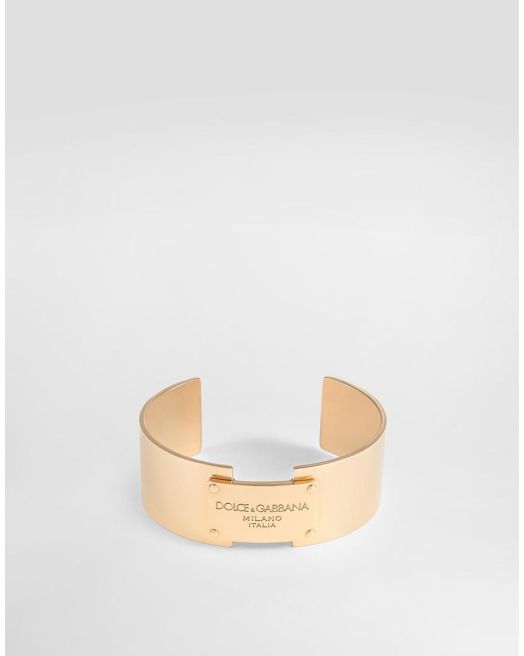 Dolce & Gabbana Metallic Bracelet With Logo Tag for men