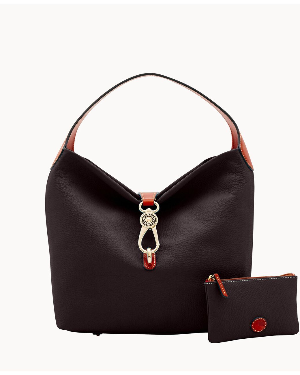 Dooney & Bourke Leather Pebble Grain Logo Lock Shoulder Bag in Black Lyst