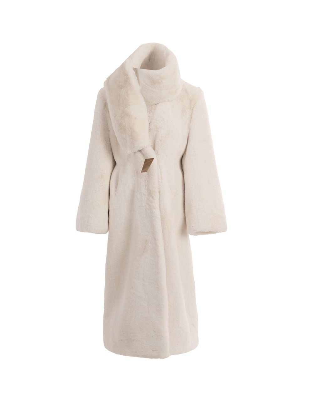 KRIS MARAN Natural Fur Maxi Coat With Shawl Collar