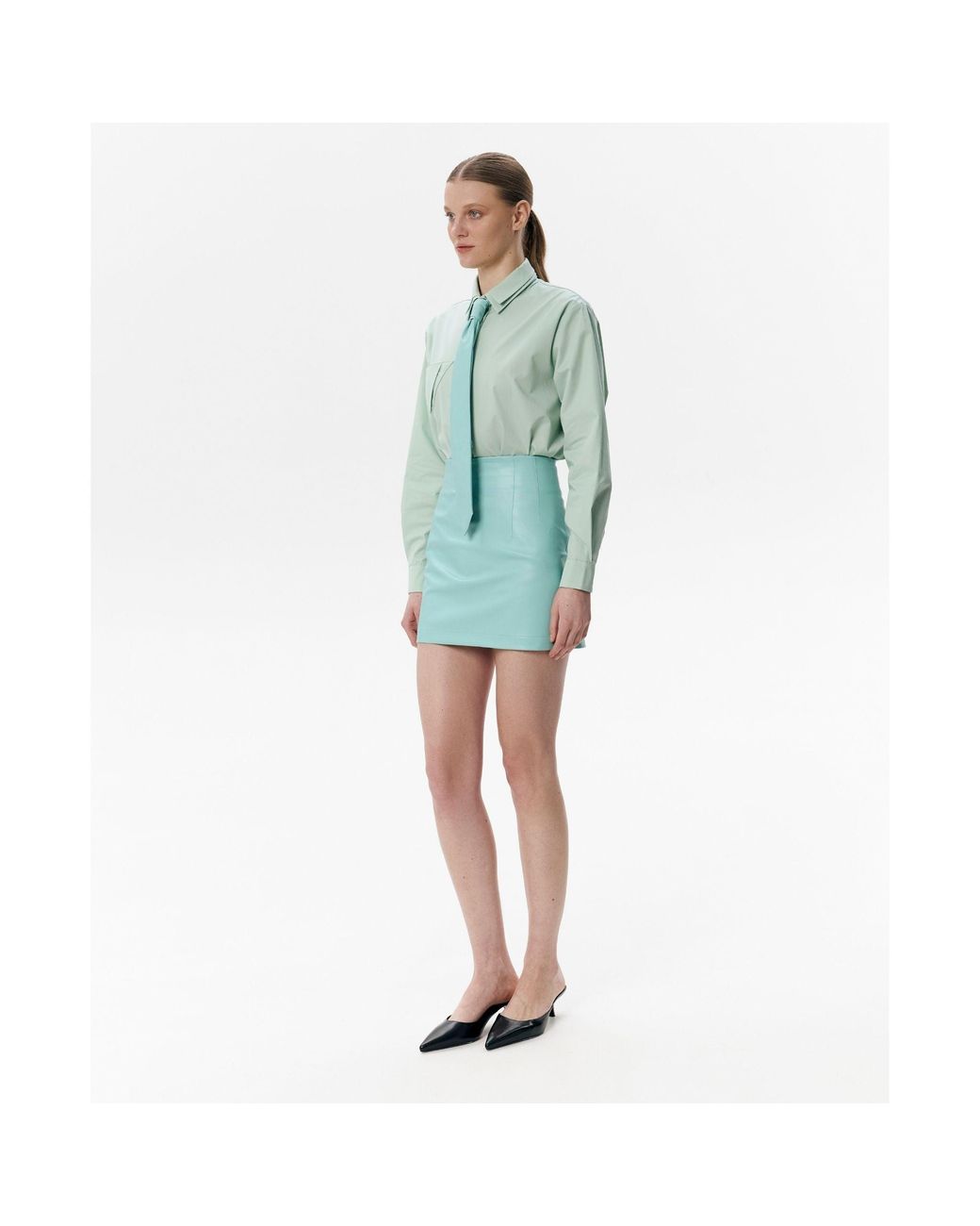 DAR ANN STUDIO Blue Mint Brief Skirt