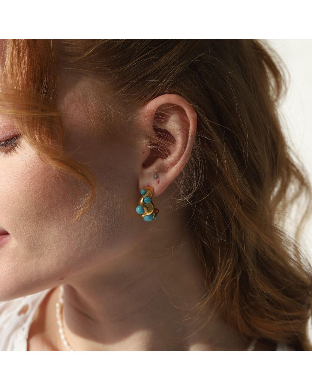 LINYA JEWELLERY Blue Hoop Earring