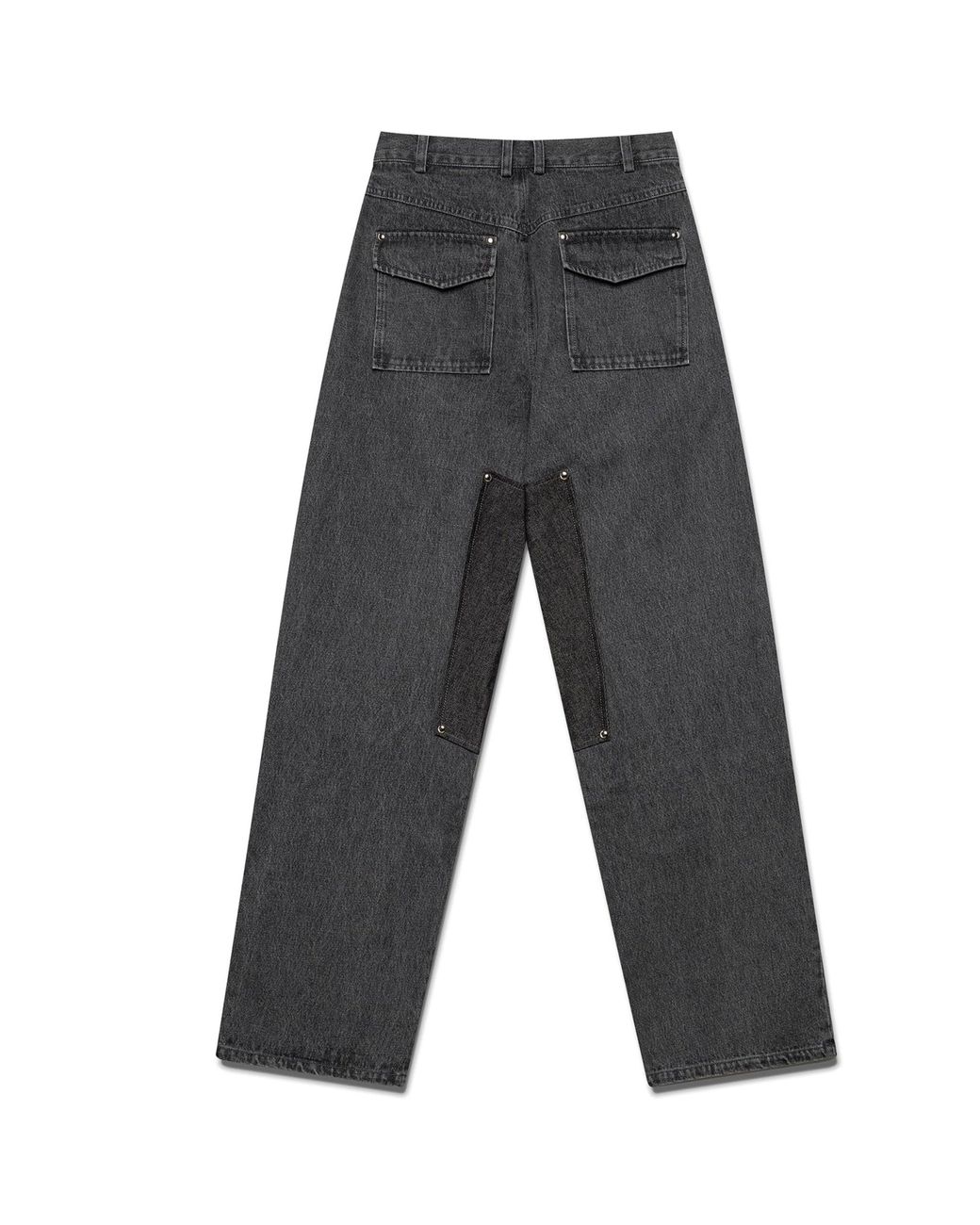PRIVATE POLICY Gray Washed Panel Straight-Leg Jeans