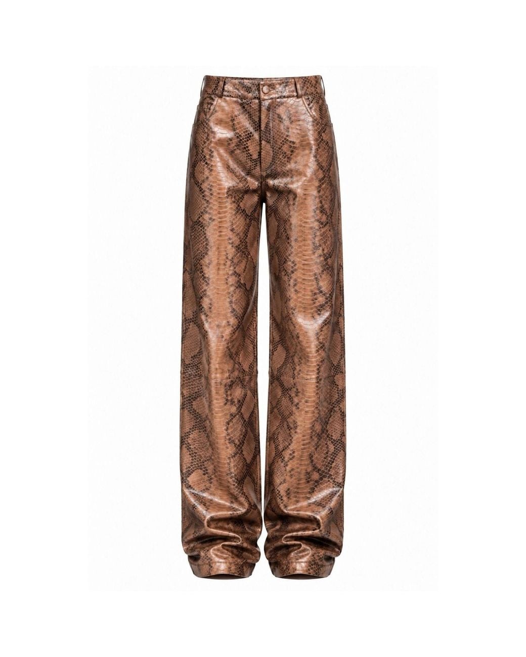 Heira Leatherwear Brown Medusa Low Rise Pants