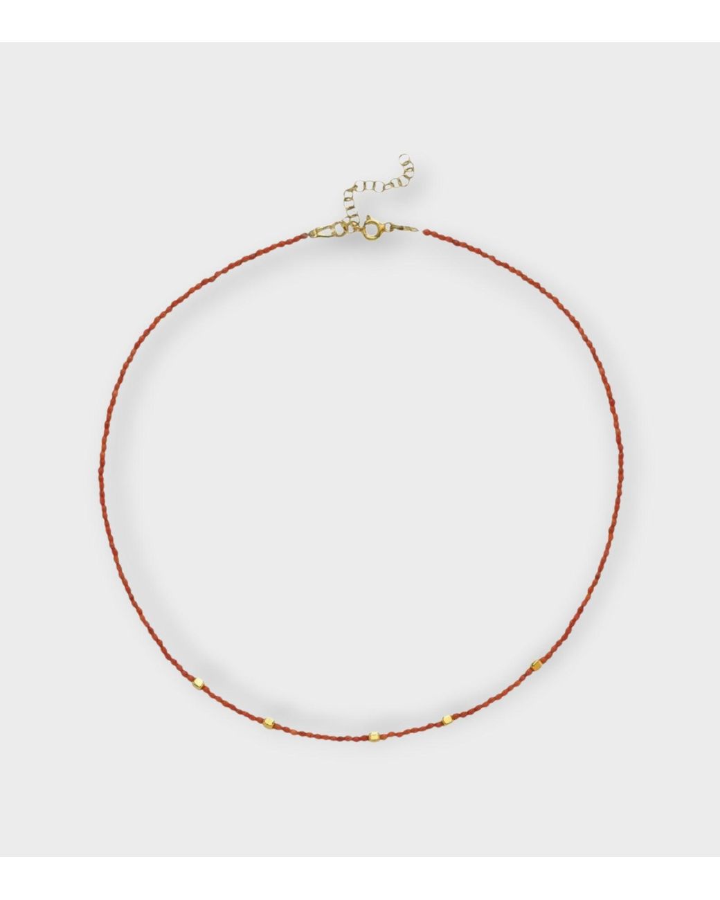 LINYA JEWELLERY Metallic Mira Coral Beaded Necklace With Accents