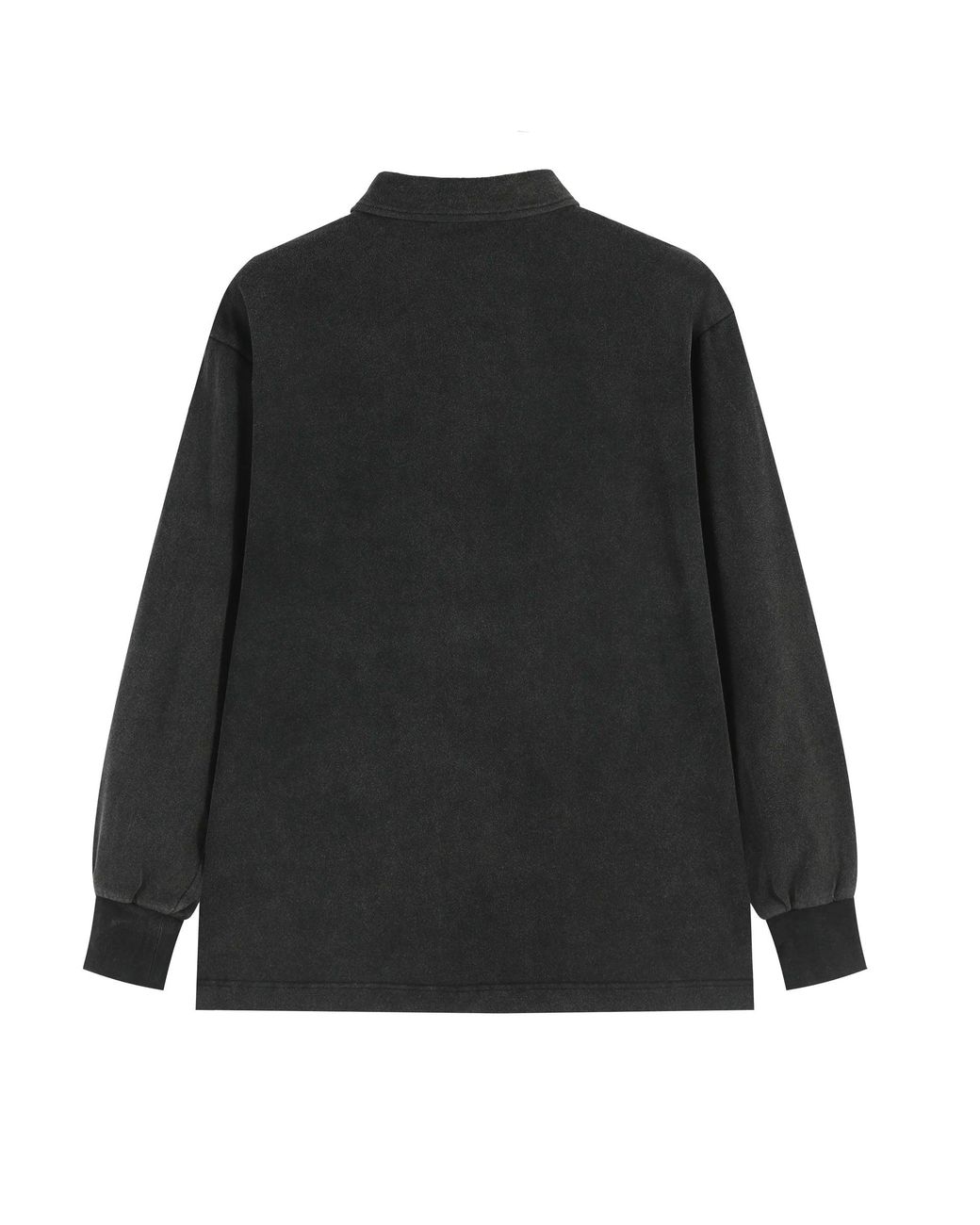 PRIVATE POLICY Black Washed Long Sleeve Polo Shirt