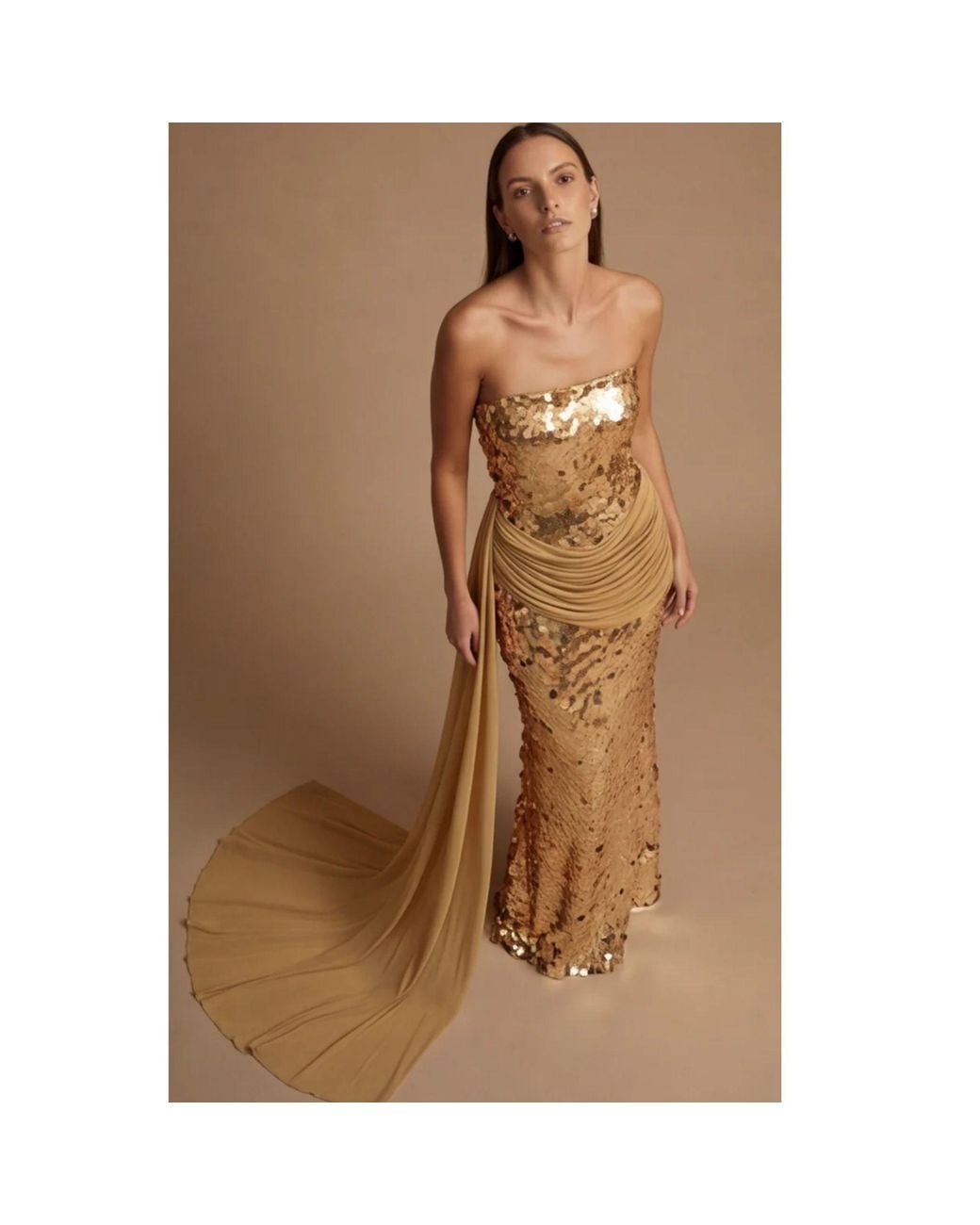 Ashley Stambouli Metallic Alana Dress