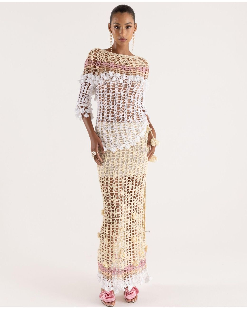 Andreeva Natural Vanilla Handmade Crochet Skirt
