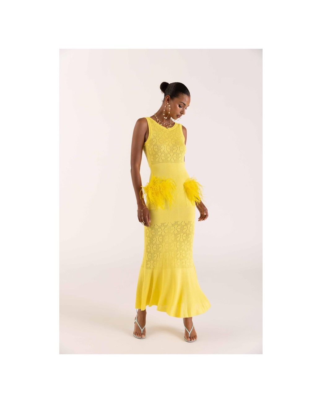 Andreeva Yellow Lemon Knit Dress