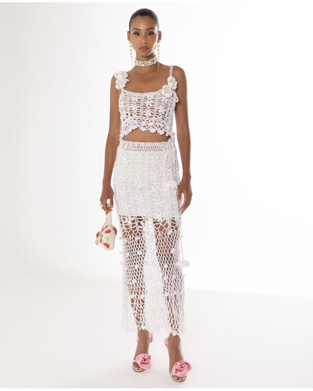Andreeva White Vanilla Handmade Crochet Top
