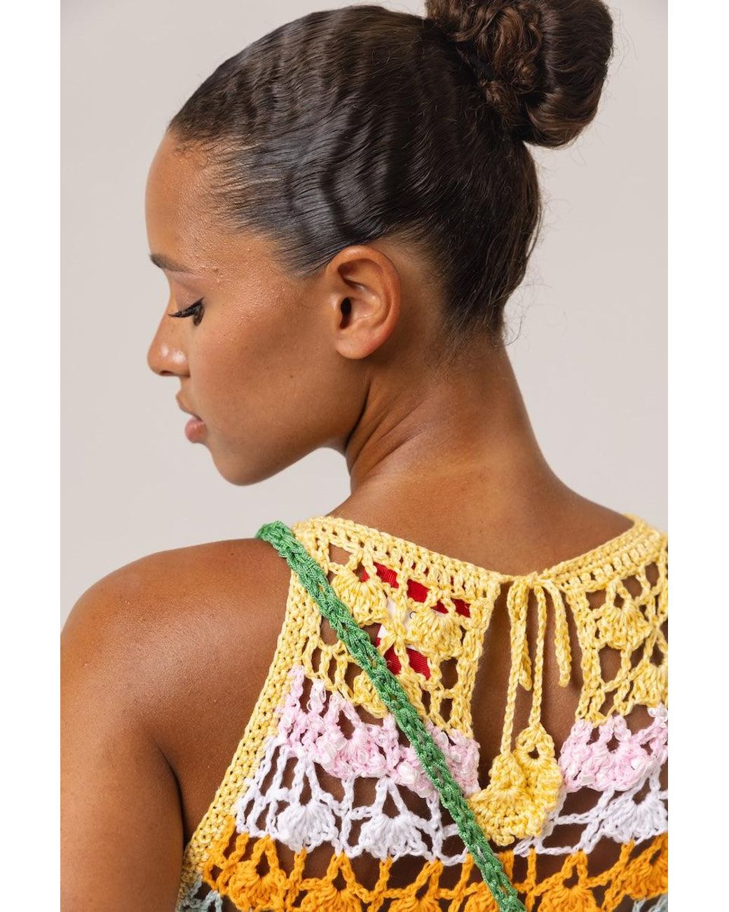 Andreeva Metallic Handmade Maxi Crochet Dress