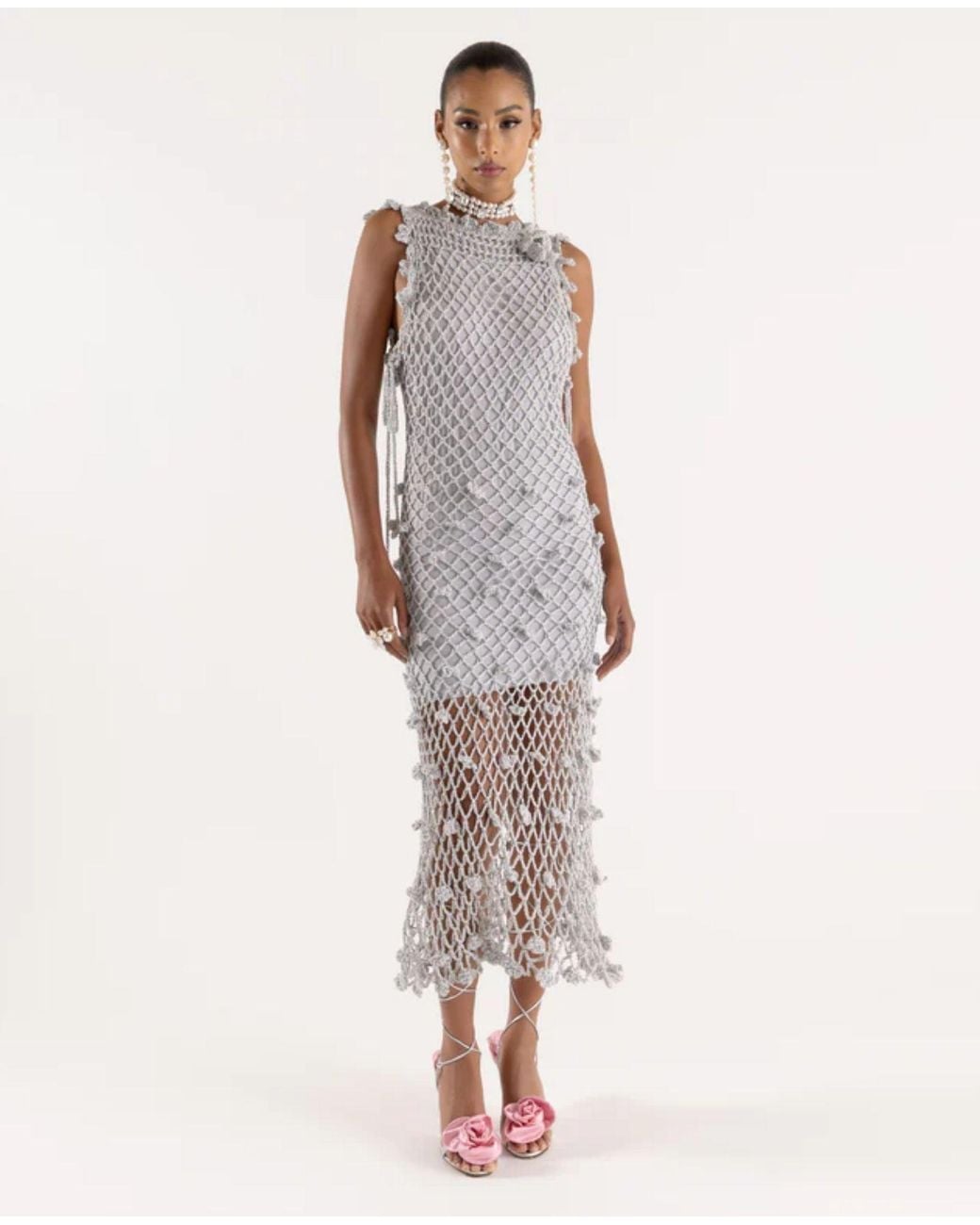 Andreeva Gray Sofia Handmade Crochet Dress