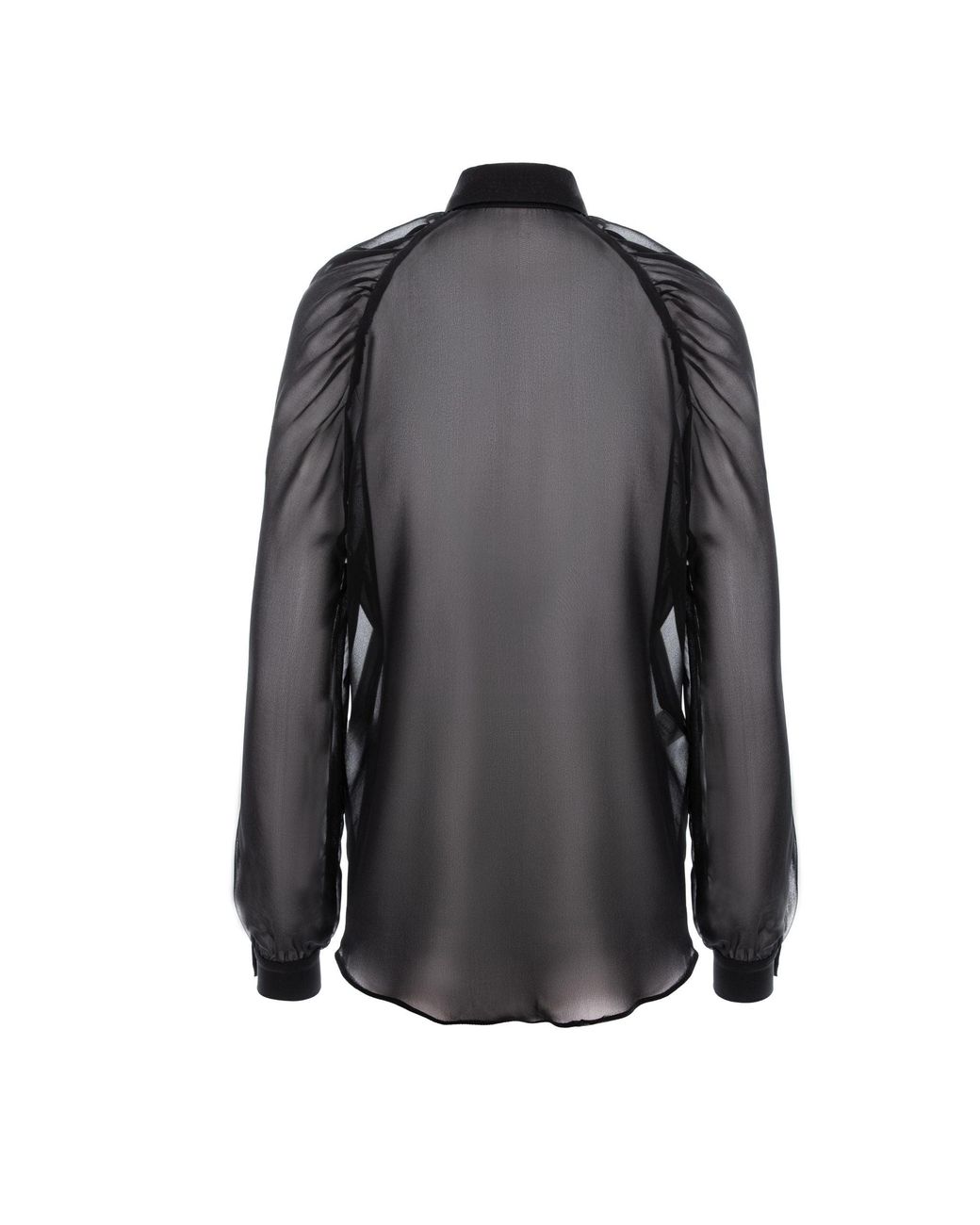 AVENUE No.29 Black Sheer Silk Raglan Sleeve Shirt
