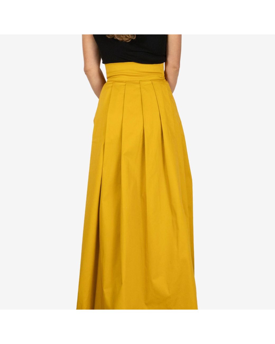 Nikka Place Yellow Peony Deep High Waist Cotton Skirt