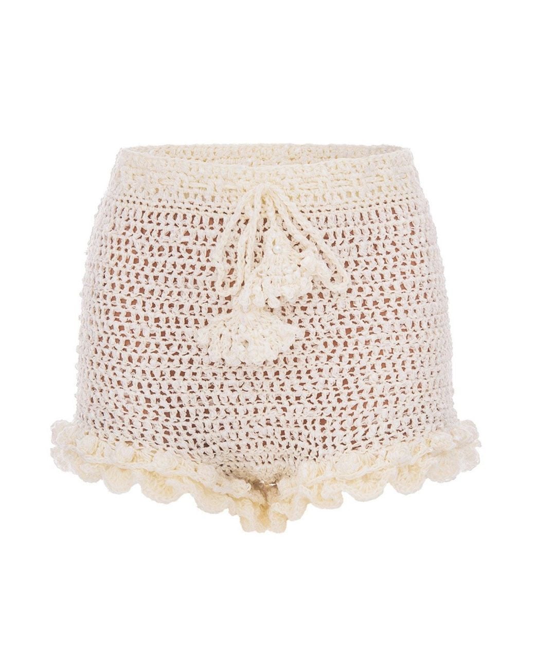 Andreeva Natural Chrysanthemum Handmade Crochet Shorts