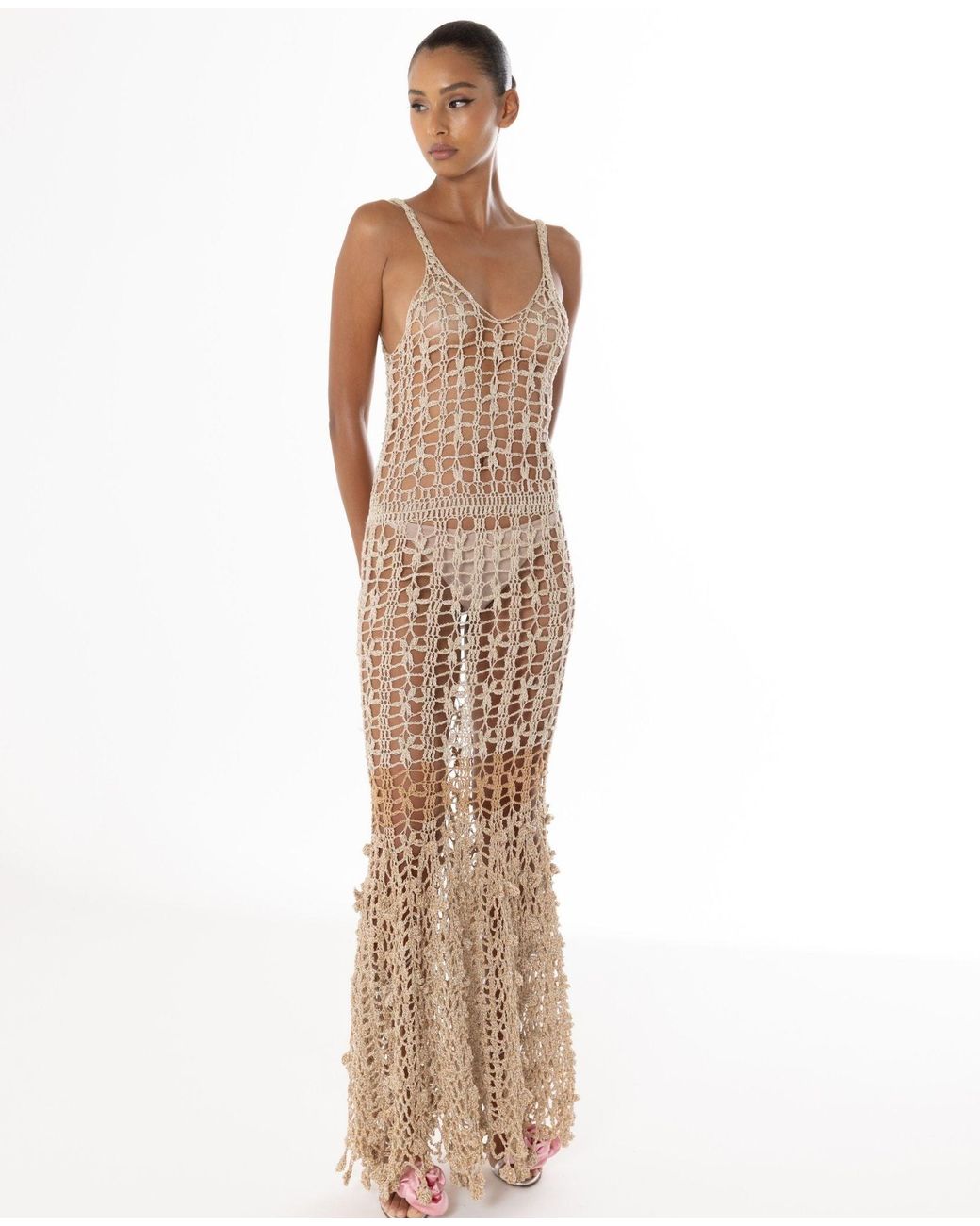 Andreeva Natural Vanilla Handmade Crochet Dress