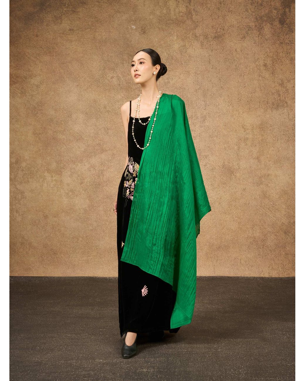 SILK & BEARS Green Emerald Scarf